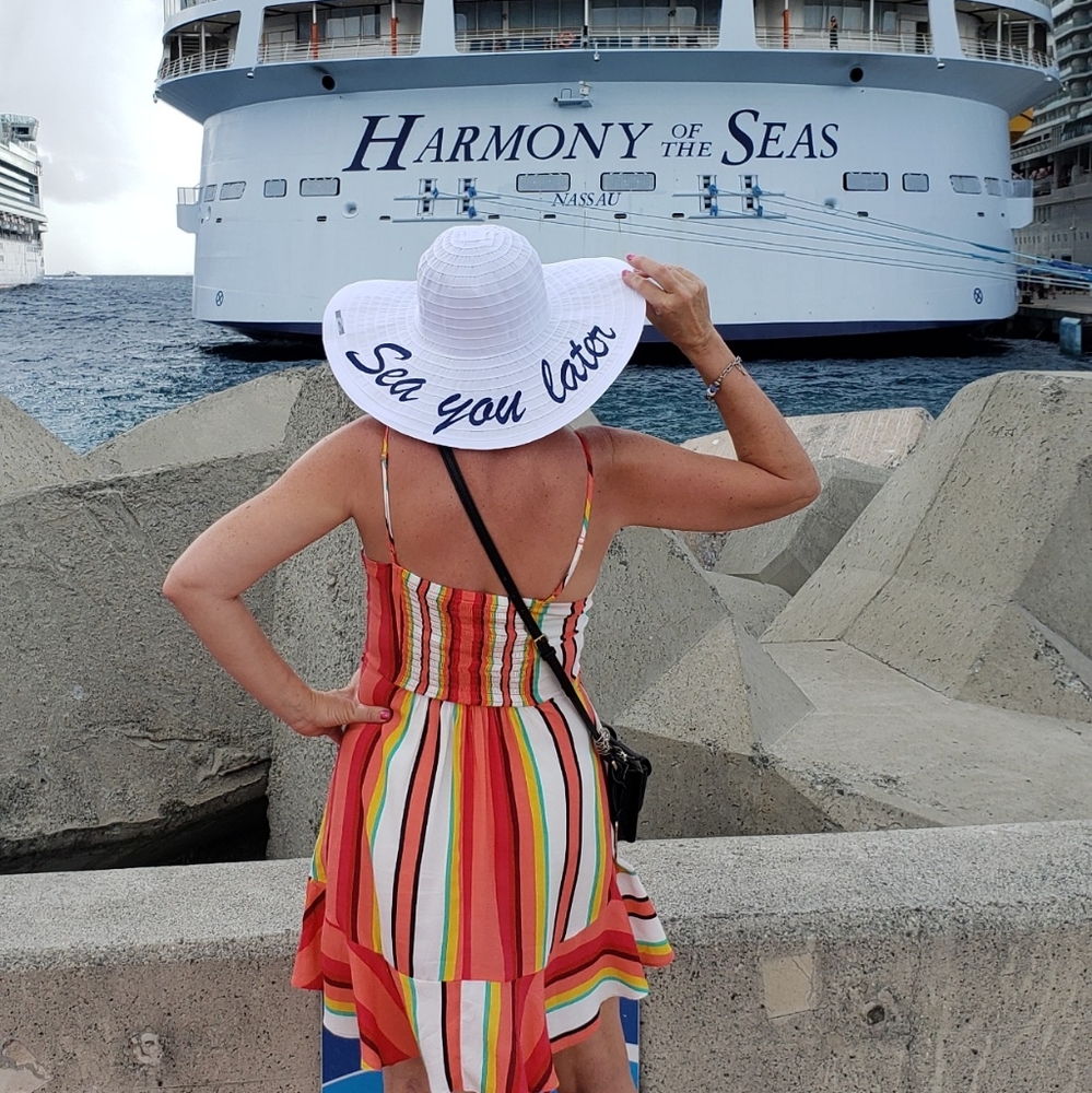 Sea You Later Packable Floppy Sun Hat White